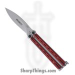 Bradley - BCC904 - Kimura - Balisong - 154CM Blasted Spear Point - Steel G10 - Red Black