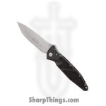 Microtech - 161-11 - Socom Elite - Folding Knife - Stonewash Tanto - 6061-T6 Aluminum with Textured Rubber Inserts - Black