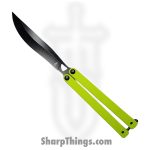 VOC - BK165 - Butterfly Knife - Balisong - 440 SS Coated Drop Point - G10 - Green