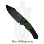 Heretic Knives - H048-4A-GRN - Pariah Tactical - Automatic Knife - Magnacut Black Drop Point - Aluminum - Green