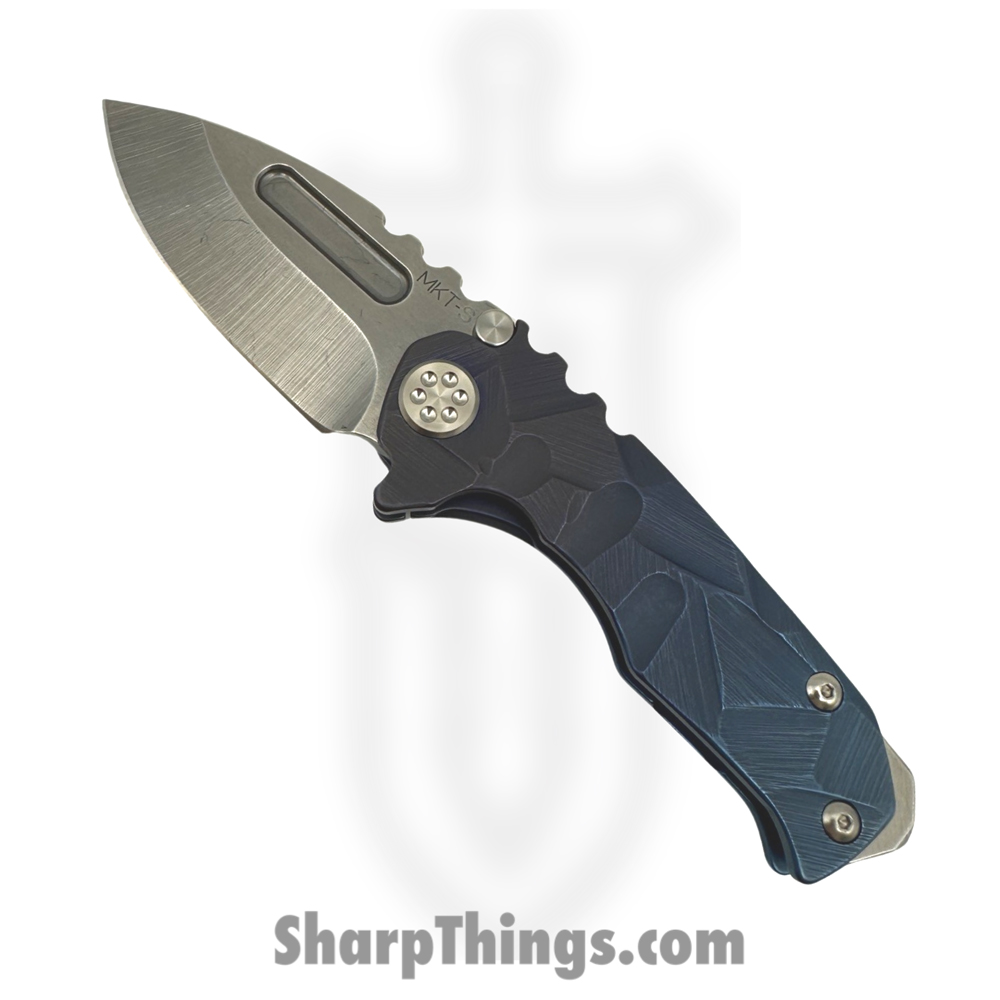 5fe82925-2a05-4d60-8788-9ade0104fbe8_030824D_1.jpg Medford Knife and Tool - 030824D - Micro "T" - Folding Knife - S35VN Tumbled Drop Point - "Stained Glass" - Violet Blue - Image 1