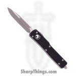Microtech - 148-10DBK - UTX-70 - OTF Auto - Elmax, M390, 204P Apocalyptic Drop Point - 6061-T6 Aluminum - Black