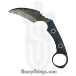 T.Kell Knives - FLNRnMdnght - FLN Integral Ring Black Recon - Fixed Blade Knife - 80crv2 Coated Hawkbill - G10 - Midnight