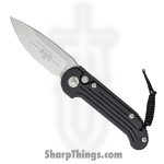 Microtech - 135-10 - LUDT - Automatic Knife - Stonewash Standard Edge Knife - 6061-T6 Aluminum - Black