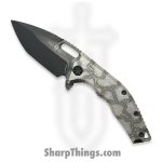 Heretic Knives - H009-6A-FTI - Medusa - Folding Knife - MagnaCut DLC Tanto - Titanium Frame - Flamed