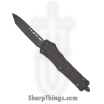 Microtech - 144-1CT-DSH - Combat Delta Shadow Series - OTF Auto - DLC Tanto - UTD Milled 6061-T6 Aluminum - Black