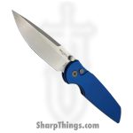 ProTech - INT101-Blue - TR-3 Integrity - Folding Knife - S35VN Stonewash Drop Point - Aluminum - Blue