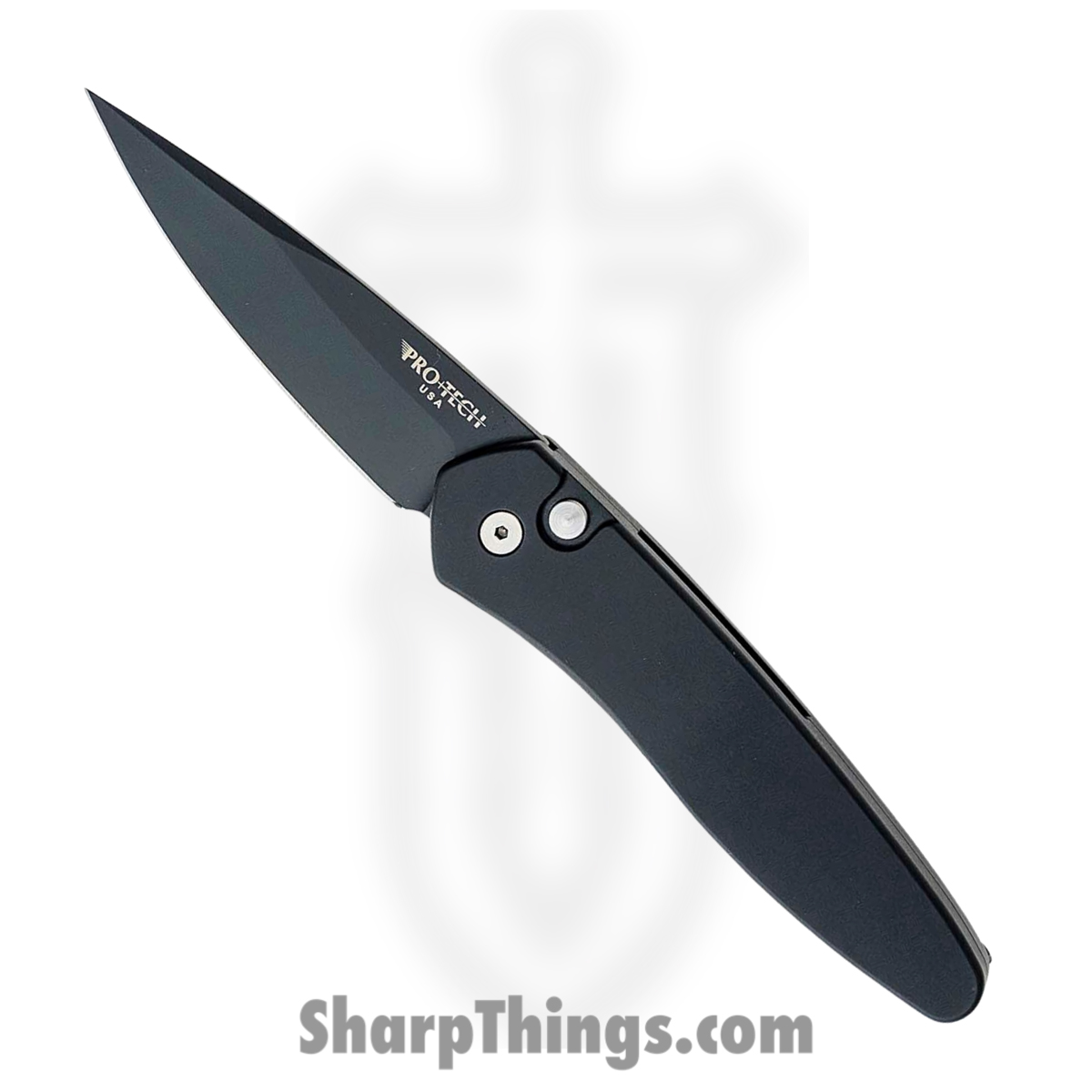 6197233e-14dc-4101-a583-f23ab07c646c_3407_1.jpg ProTech - 3407 - Newport - Automatic Knife - S35VN DLC Spear Point - 6061-T6 Aluminum - Black - Image 1