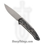 We Knife Co Ltd - WE200431 - Smooth Sentinel - Folding Knife - CPM 20CV Stonewash Drop Point - Titanium CF Onlay - Black Gray