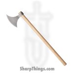 Cold Steel - CS90WVBB - Viking Battle Axe - Fixed Blade Knife - 1055 HC Satin - American Hickory - Tan