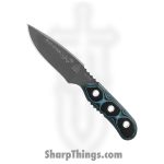 Tops - TPOT01 - Blue Otter - Fixed Blade Knife - 1095 Stonewash Drop Point - G10 - Black Blue