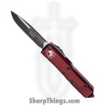 Microtech - 231-1MR - UTX-85 - OTF Auto - Elmax, M390, 204P Coated Drop Point - 6061-T6 Aluminum - Merlot