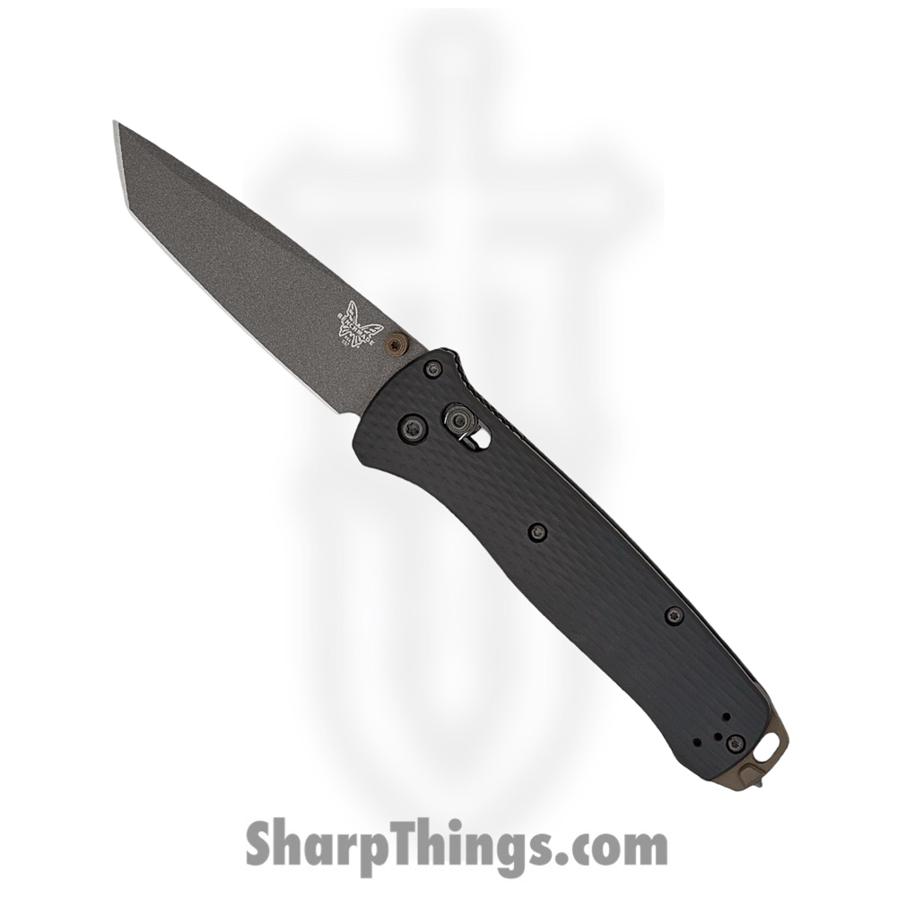 6300cb24-ed25-41c3-aad8-d5dcc3ccb78d_537SGY-03_1.jpg Benchmade - 537SGY-03 - Bailout - Folding Knife - Tungsten Grey Cerakote M4 Part Serrated Tanto - Aluminum - Black - Image 1