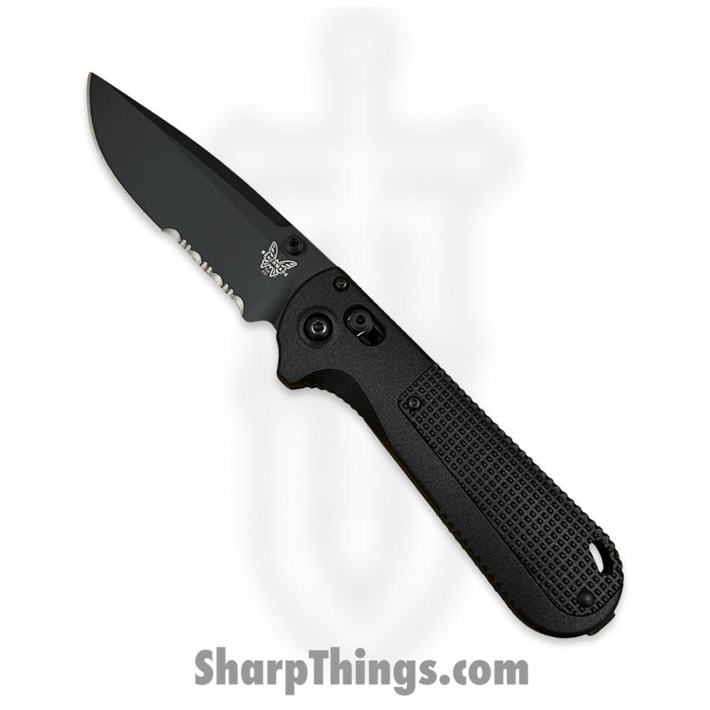 633e8488-b2fc-4e44-86a0-87680ad7af33_430SBK-02_1.jpg Benchmade - 430SBK-02 - Redoubt - Folding Knife - Cerakote CPM D2- Partial Serrated - Grivory - Black - Image 1