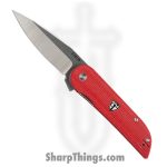 Finch Knife Co. - FKDF404 - Devil's Finger - Folding Knife - 154CM Two Tone Drop Point - Linen Micarta - Canyon Red