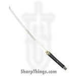 SBC - HIDEY0125 - Hideyoshi - Fixed Blade Knife - Damascus Polished Tachi - Rosewood Leather Wrapped - Black