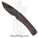Medford Knife and Tool - 030824H - Marauder-H - Folding Knife - S45VN Vulcan Drop Point - Titanium "Rising Sun" - Rose