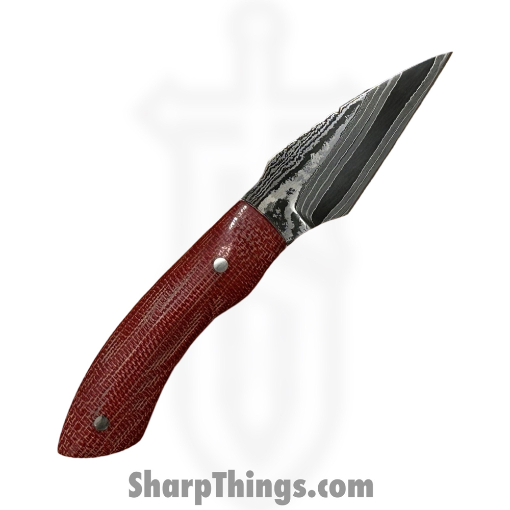 647f8458-7258-48be-a3d4-461d739e5323_RRC-Nyx-13_1.jpg Royalty Rings Co. - RRC-Nyx-13 - Nyx - Fixed Blade Knife - Baker Forge Icestom Wavy Damascus Kiridashi - Micarta - Red/White - Image 1