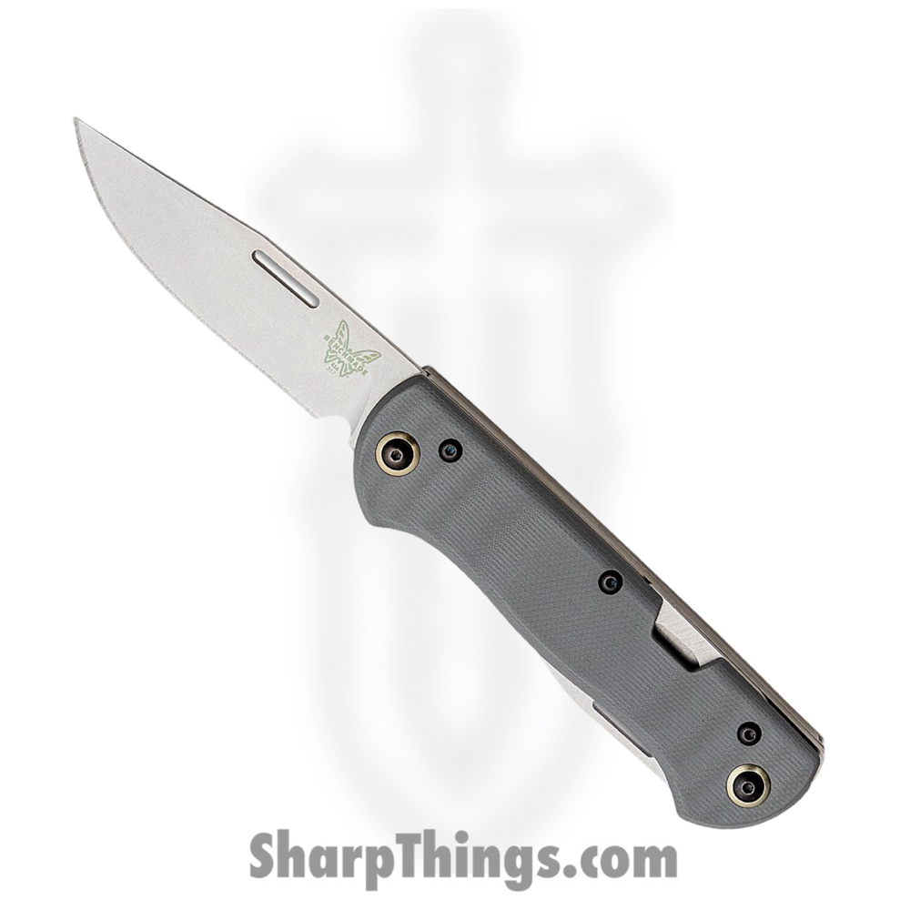64ef2dfd-e48c-4136-aa9c-493359a47669_317_1.jpg Benchmade - 317 - Weekender - Folding Knife - S30V Satin Clip Point and Drop Point - G10 - Gray - Image 1