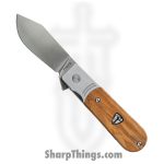 Finch Knife Co. - MD206 - Model 1929 - Folding Knife - 154CM Satin Clip Point - Olivewood - Brown