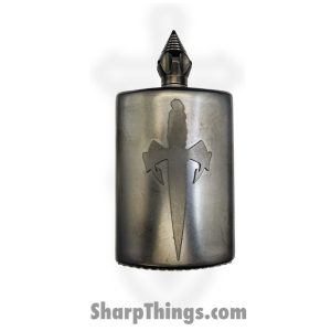 Microtech - MFC-Flask-DLC - Marfione Custom Blood & Iron Tactical Short Flask - Spike Cap w/Tritium - DLC Stonewash