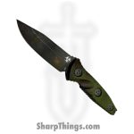 Microtech - 113M-1OBS - Socom Alpha Mini Outbreak - Fixed Blade Knife - M390 Black Clip Point - G10 - Black Green