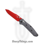 Benchmade - 945RD-2401 - Mini Osborne - Folding Knife - S90V Coated Clip Point - G10 - Grey/Red