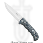Boker - BOP02BO350 - Spain Bushcraft Granito - Fixed Blade Knife - Stainless Steel Satin Drop Point - Micarta - Gray
