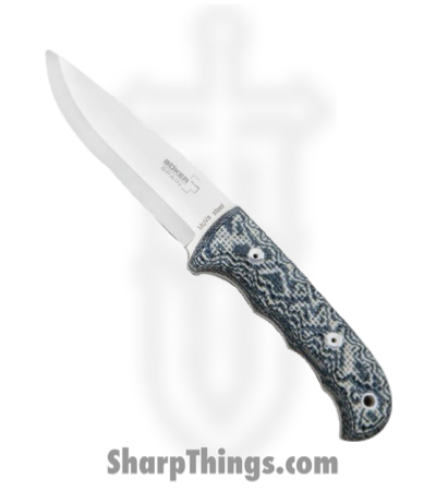 65eff7ac-d7ab-4ec3-9e14-81b15c258f0c_BOP02BO350_1.png Boker - BOP02BO350 - Spain Bushcraft Granito - Fixed Blade Knife - Stainless Steel Satin Drop Point - Micarta - Gray - Image 1