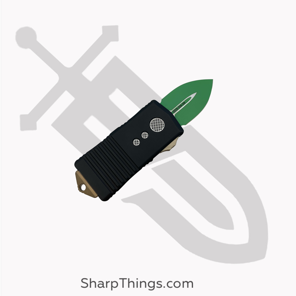 65faff88-7156-459c-828c-80fecd0376e2_157-1JM_1.jpg Microtech - 157-1JM - Exocet Money Clip Jedi Master - OTF Auto - CTS-204P Coated Dagger - 6061-T6 Aluminum - Black/Gold - Image 1