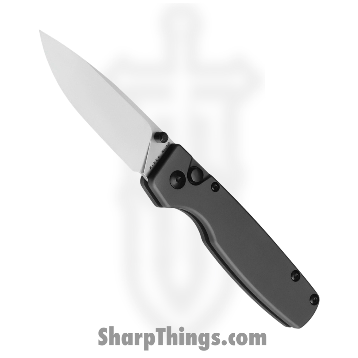 65fd37d0-3d4d-4a7f-97dd-2215836d04b4_KIV4605C2_1.jpg Kizer Cutlery - KIV4605C2 - Original XL - Folding Knife - 154CM Stonewash Drop Point - Titanium - Gray - Image 1