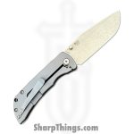 McNees - MAC23.5AtBlBz - MAC 2 3.5 - Folding Knife - CPM MagnaCut Stonewash Clip Point - Titanium - Atomic Blue/Bronze