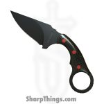 Cave Blades - CB-BKWDW-BKRD - Cave Bit - Fixed Blade Knife - CPM 154 Blasted Karambit - Carbon Fiber - Black Widow