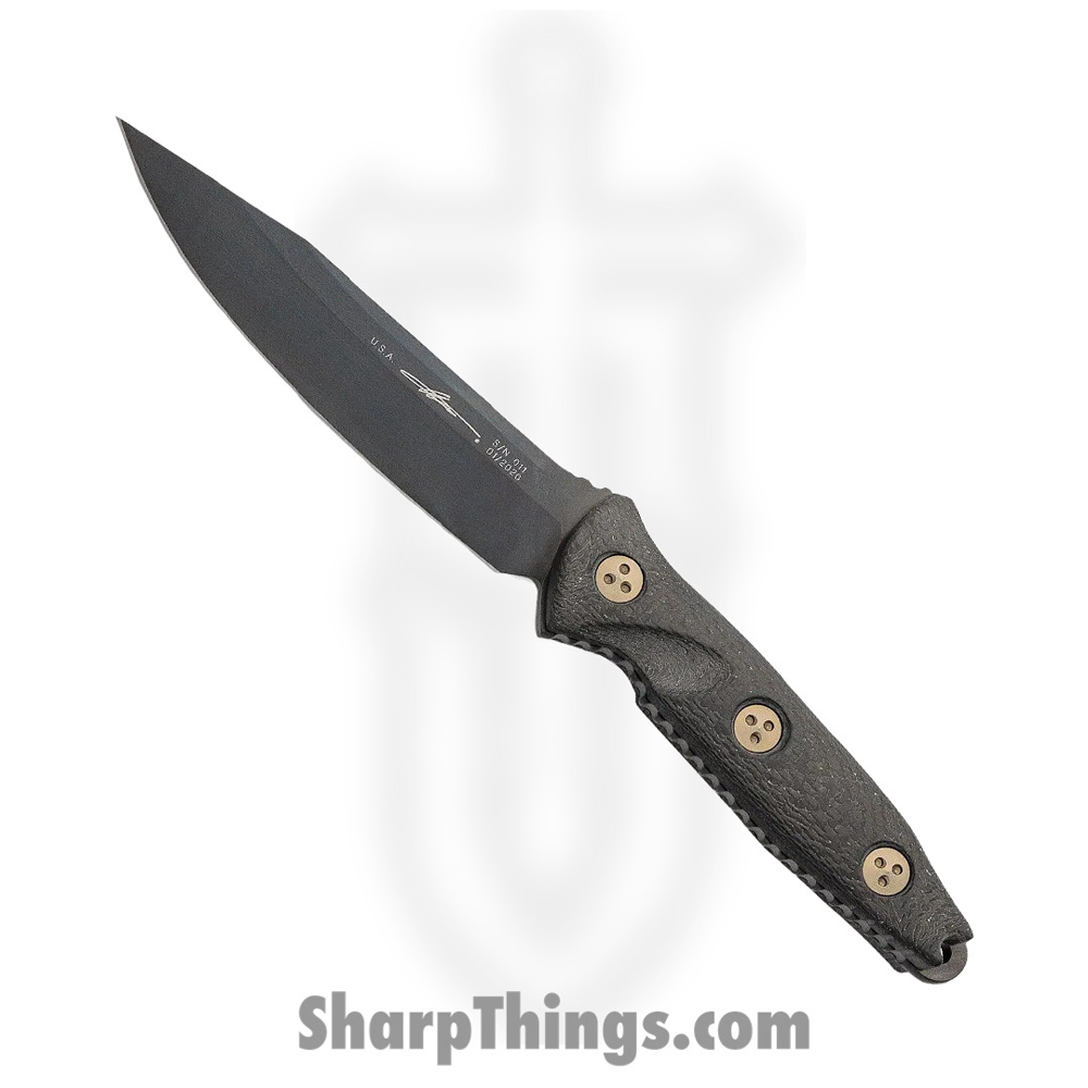 66452248-67c2-44fa-bad9-beab9a3d04c1_113-1DLCCFS_1.jpg Microtech - 113-1DLCCFS - Socom Alpha Signature Series - Fixed Blade Knife - Elmax, M390, 204P Coated Clip Point - Carbon Fiber - Black - Image 1