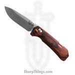 Benchmade - 15062 - Grizzly Creek - Fixed Blade Knife - CPM S30V Satin Drop Point - Stabilized Wood - Brown