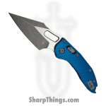 Microtech - 169RL-10APFLBL - Stitch RAM-LOK - Folding Knife - M390MK Apocalyptic Spear Point - Fluted Aluminum - Blue
