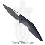 Brous Blades - BRBM005A - Division - Folding Knife - D2 Acid Wash Drop Point - Polymer - Black