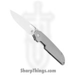 Kizer Cutlery - KI3637A1 - Varatas Framelock - Folding Knife - S35VN Stonewash Drop Point - Titanium - Gray