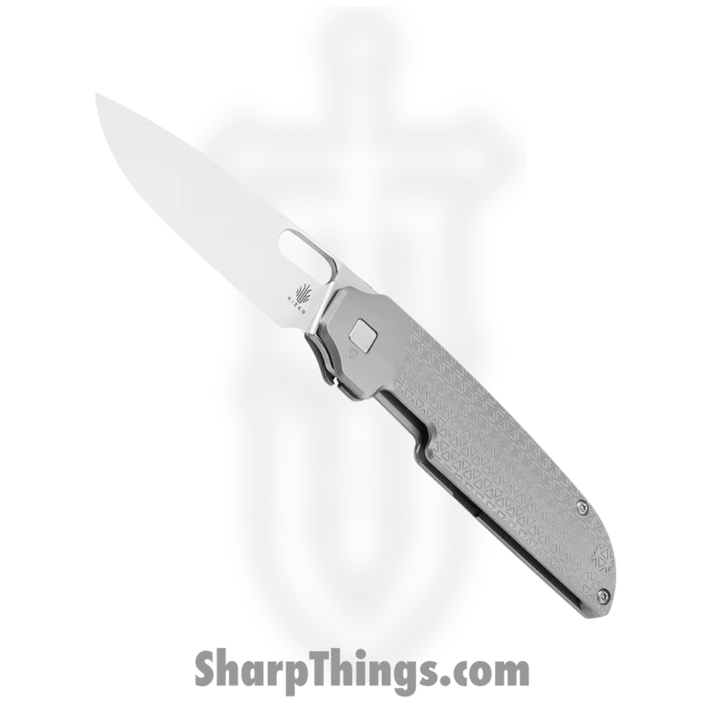 678584ba-fdf4-4334-bb02-6d79d7b24d9f_KI3637A1_1.jpg Kizer Cutlery - KI3637A1 - Varatas Framelock - Folding Knife - S35VN Stonewash Drop Point - Titanium - Gray - Image 1