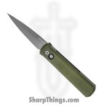ProTech - 920-Green - Godfather - Automatic Knife - 154CM Bead Blasted Spear Point - 6061-T6 Aluminum - Green