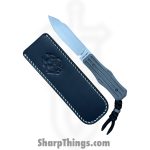 Jack Wolf Knives - VAMPI-FX-01-TI-FLUTE - Vampire FIXedc - Fixed Blade Knife - S90V Satin Spear Point - Titanium - Stonewash