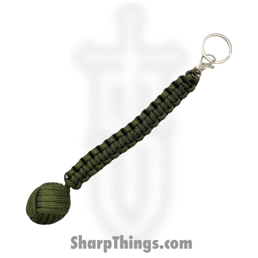 68e37cb5-1bb2-4e1e-a083-3142b1957a02_6551-GN_1.jpg PTC - 6551-GN - Large Monkey Fist Public Safety Keychain - Steel Paracord - Green - Image 1