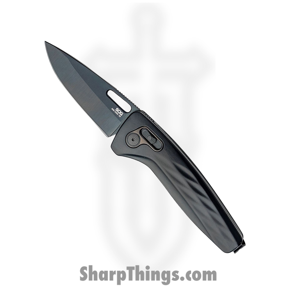 68e63fcd-201d-4f8a-9f9d-0d6c7b250333_SOG12730357_1.jpg SOG - SOG12730357 - One-Zero - Folding Knife - CPM-S35VN Two-Tone Black TiNi Drop Point - Aluminum - Black - Image 1