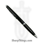 Razor Tactical - RT-7373-BLK - Pen Knife - Part Serrated - Black Ink Ballpoint - Black