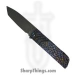 Medford Knife and Tool - MK214STT-03FL-TFCF-BF - The Antik - Folding Knife - S35VN Tumbled Tanto - "Hammered" Titanium - Multi