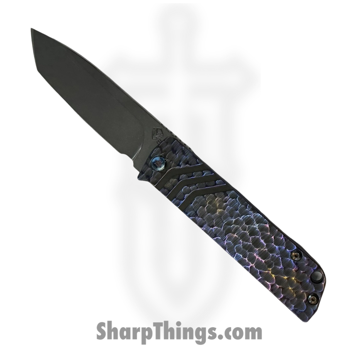 69b245fb-d9e7-4ce8-a715-ef347155a884_MK214STT-03FL-TFCF-BF_1.jpg Medford Knife and Tool - MK214STT-03FL-TFCF-BF - The Antik - Folding Knife - S35VN Tumbled Tanto - "Hammered" Titanium - Multi - Image 1