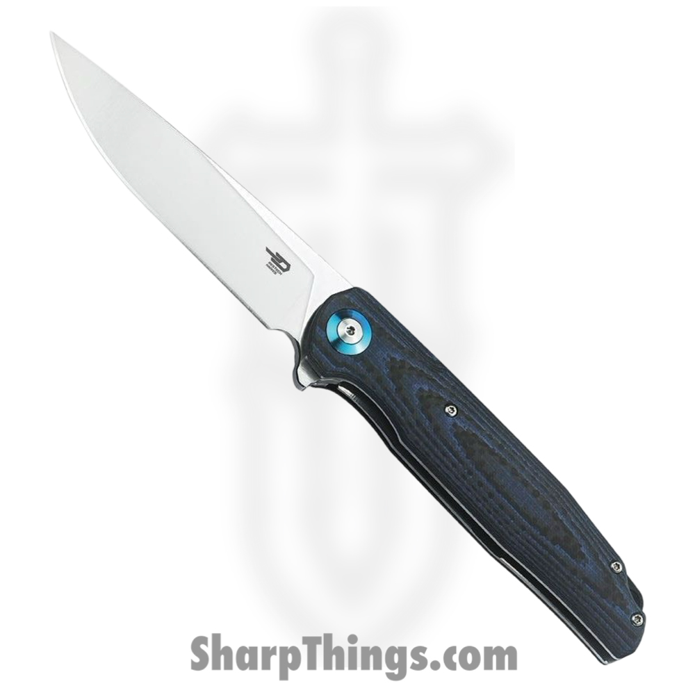 6a141fae-8387-42b9-bb6b-83b9824d44bd_BTKG19C_1.jpg Bestech Knives - BTKG19C - Ascot - Folding Knife - D2 Satin Drop Point - G10 - Blue Black - Image 1