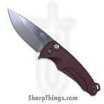 Medford Knife - MK0394TQ-41AR-TFCF-Q4 - Smooth Criminal Button Lock Folder - Tumbled S45VN - Red