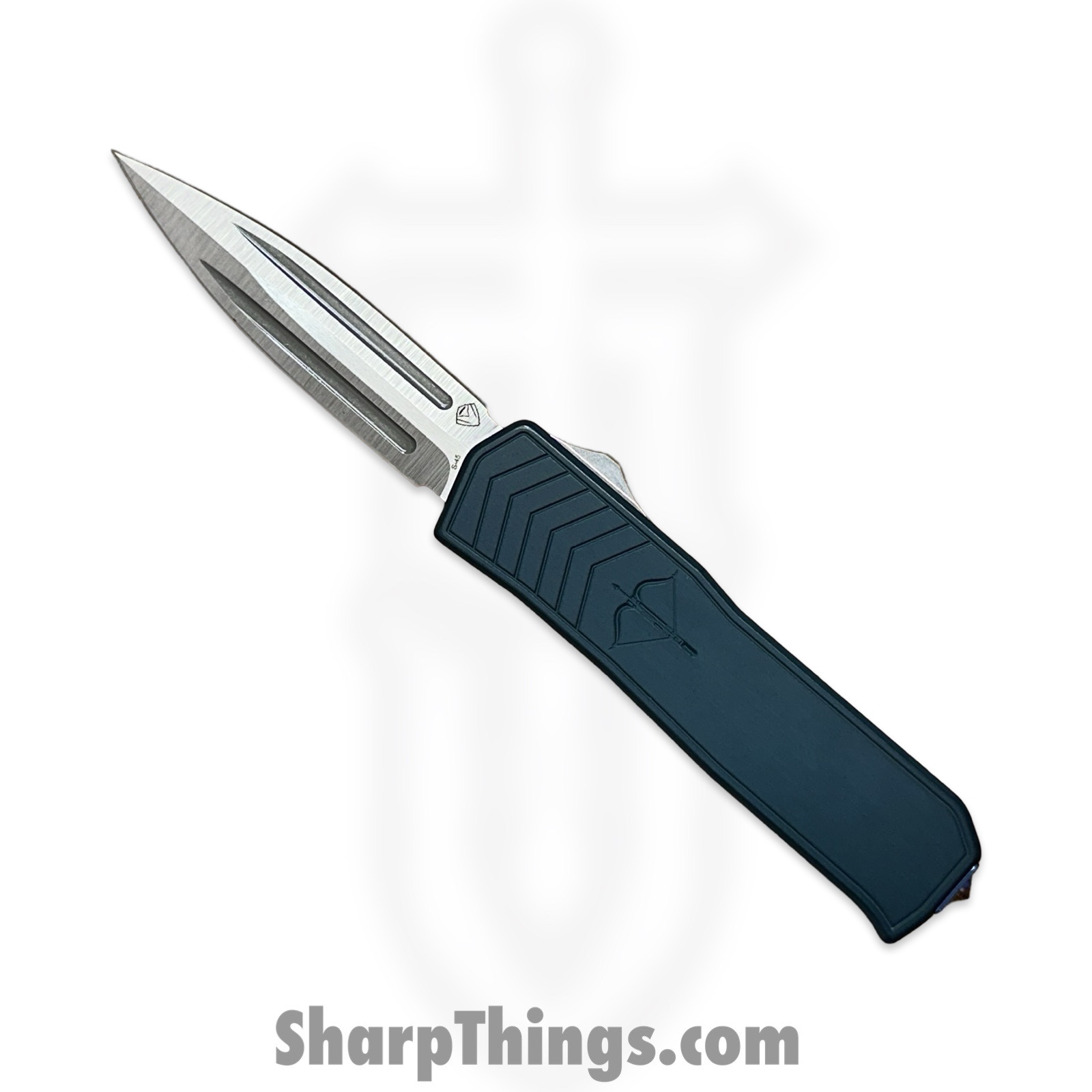 6a56e386-d860-4ce9-aff0-b768c90cb530_42625B_1.jpeg Medford Knife and Tool - 42625B - Merc 1 - OTF Auto - S45VN Tumbled Dagger - Aluminum - Blue - Image 1