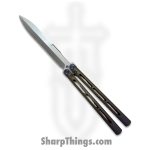 Medford Knife and Tool - MK2164TG-39A5-TFQ3-Q4 - Viceroy - Balisong - S45VN Tumbled Dagger - Titanium - Violet, Bronze